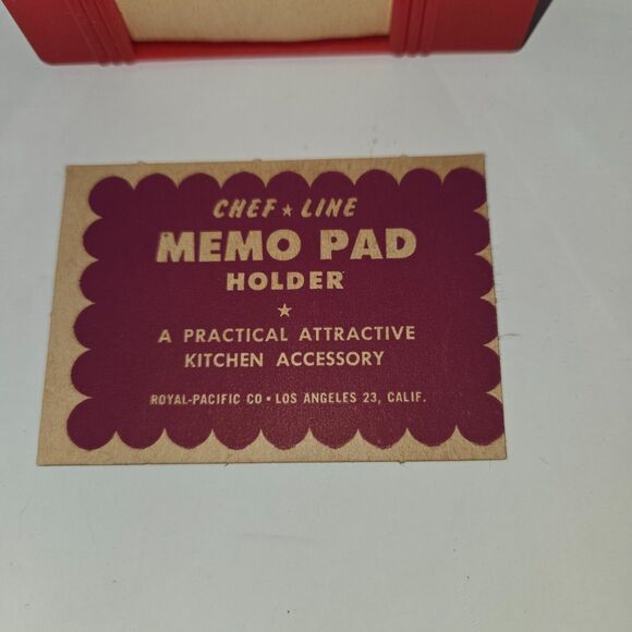Royal Pacific Co Chef Line Memo Pad Vintage 1940s 7-1/2" x 3-5/8" Pencil Holder - Picture 9 of 16
